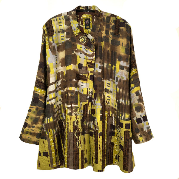 Diane Prekup Serenade Jacket, Chocolate/Chartreuse M