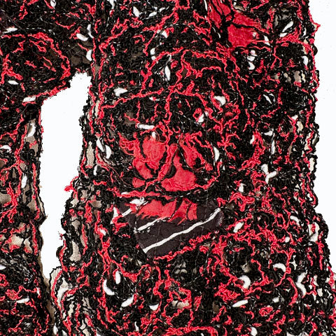 Diane Prekup Scarf, Black/Red #2