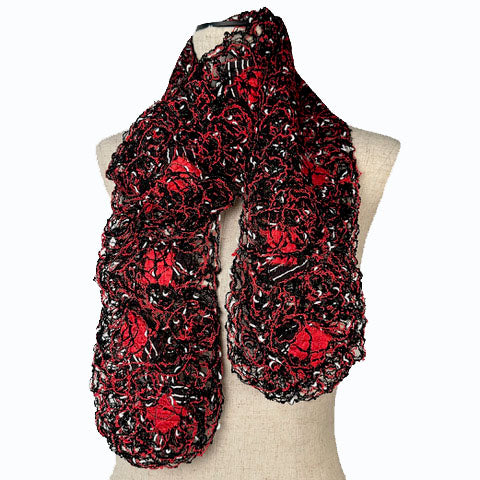 Diane Prekup Scarf, Black/Red #2