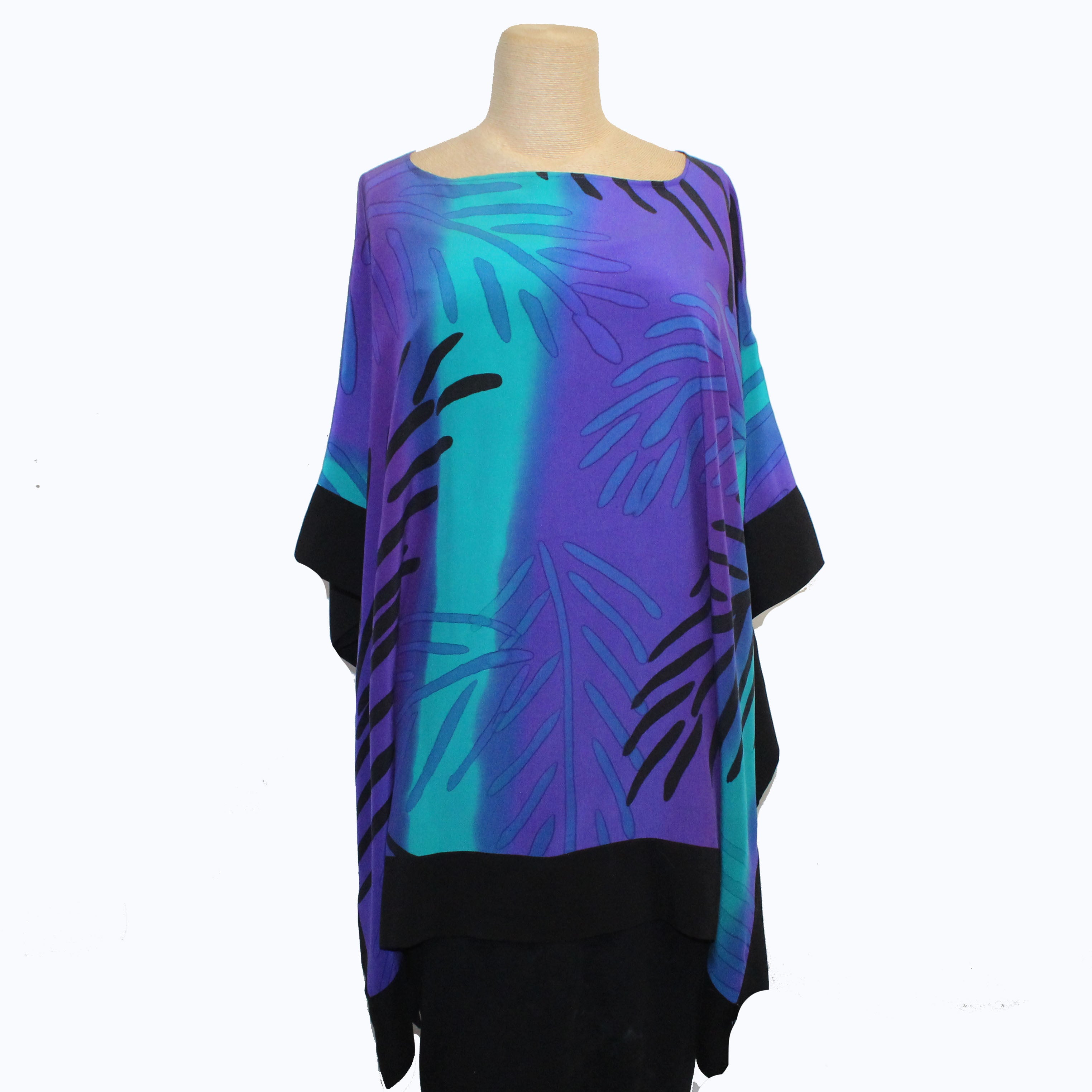 Kay Chapman Tunic, Elia, Palms, Turquoise/Purple, OS
