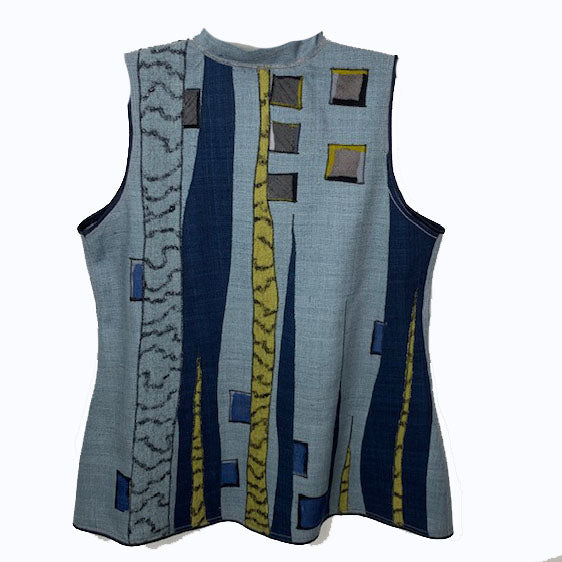 Maggy Pavlou Vest, Blue/Grey/Navy/Olive, M