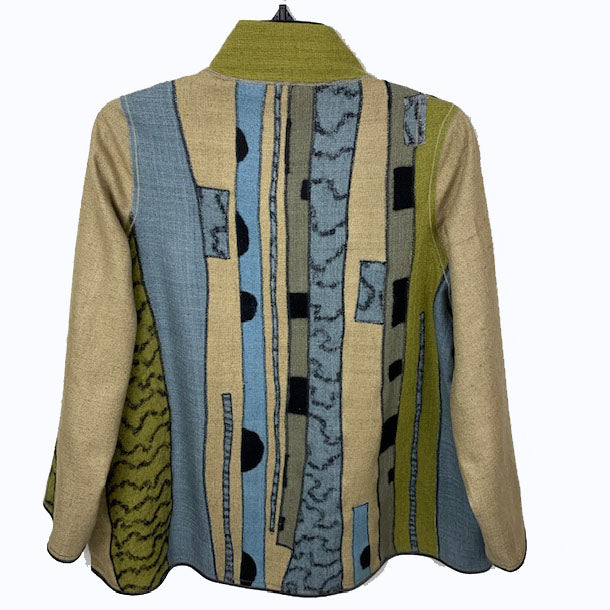 Maggy Pavlou Jacket, Beige/Pale Blue/Sage/Olive, M