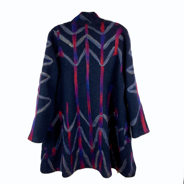 Maggy Pavlou Coat, Black/Red/Grey/Purple, L