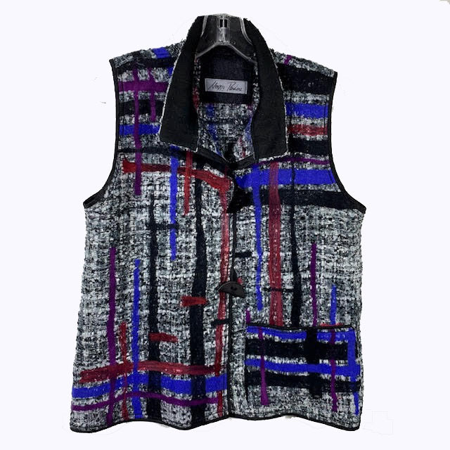 Maggy Pavlou Vest, Black/White/Multi-Color, S