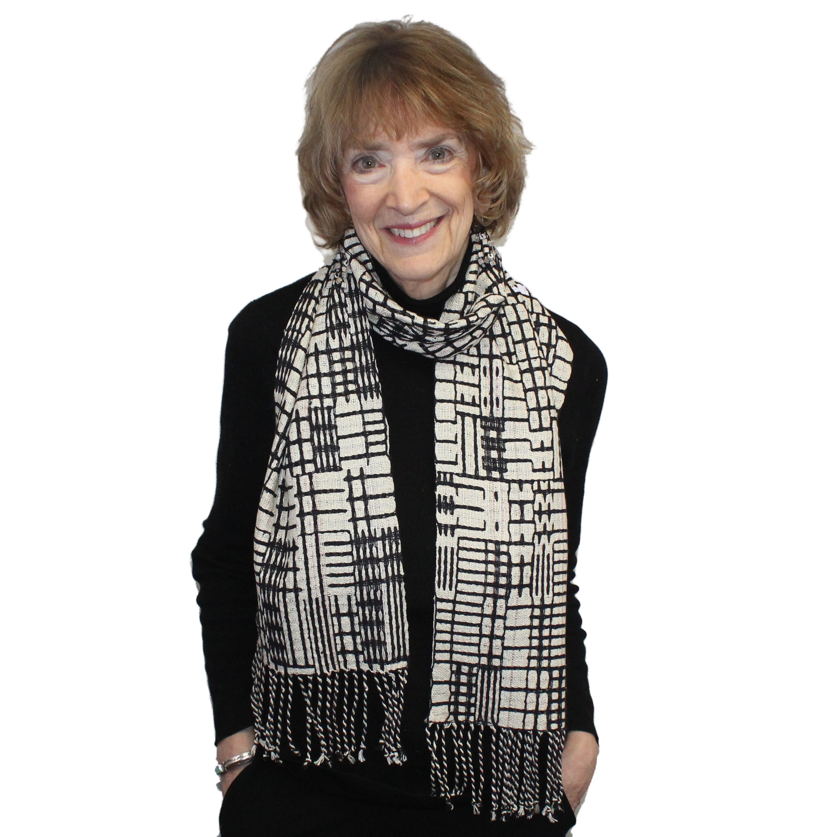 Muffy Young Scarf, Cambria, Black/White