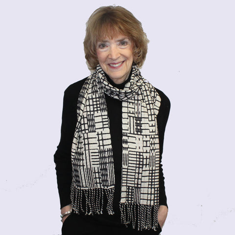Muffy Young Scarf, Cambria, Black/White