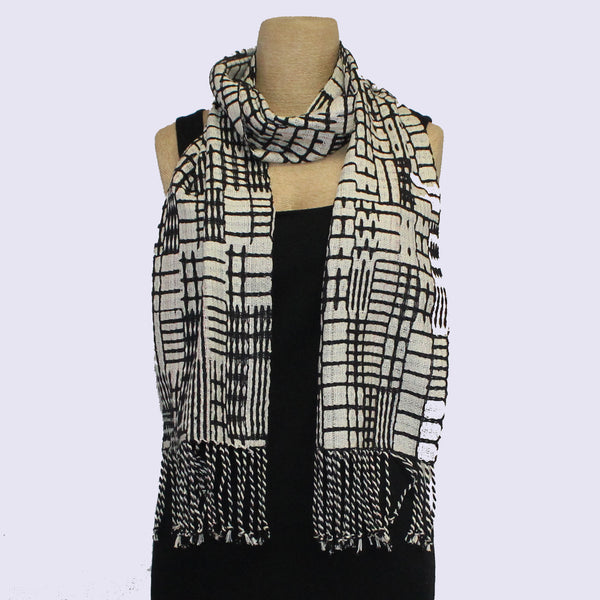 Muffy Young Scarf, Cambria, Black/White