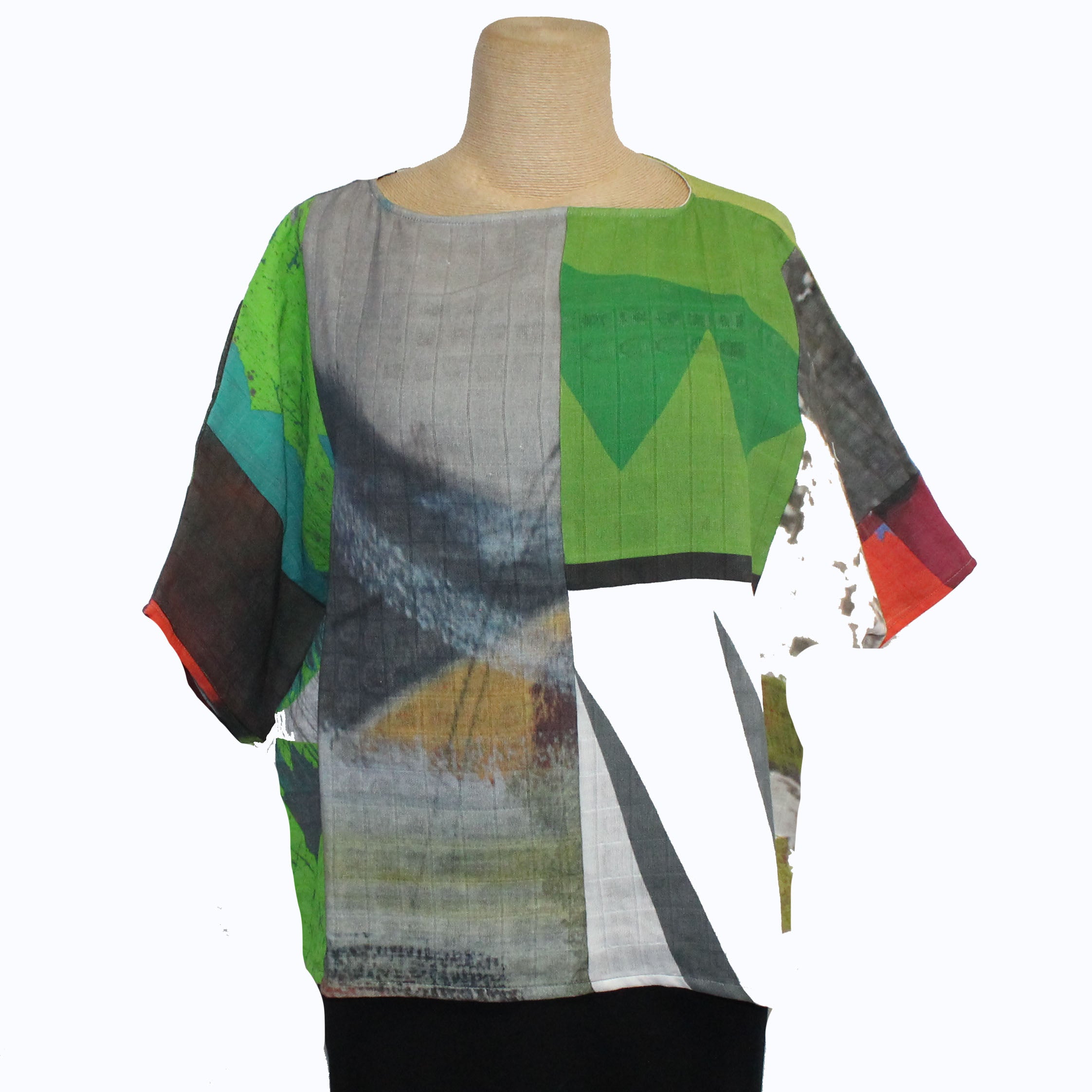 Andrea Geer Boxy Top, Crop, Multi-Color, OS, 10