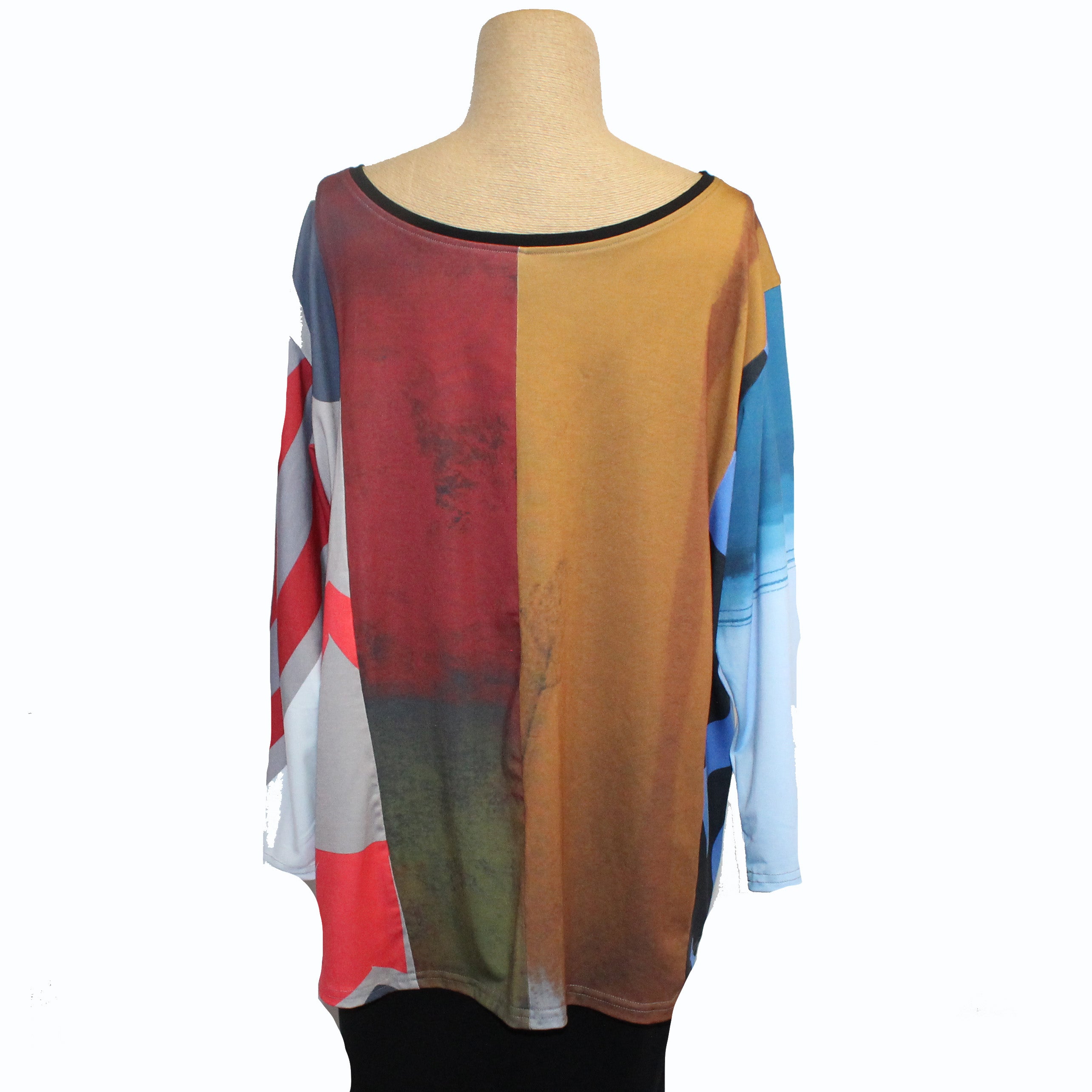 Andrea Geer Boxy Pullover, 3/4 Sleeve, Brights 8, L