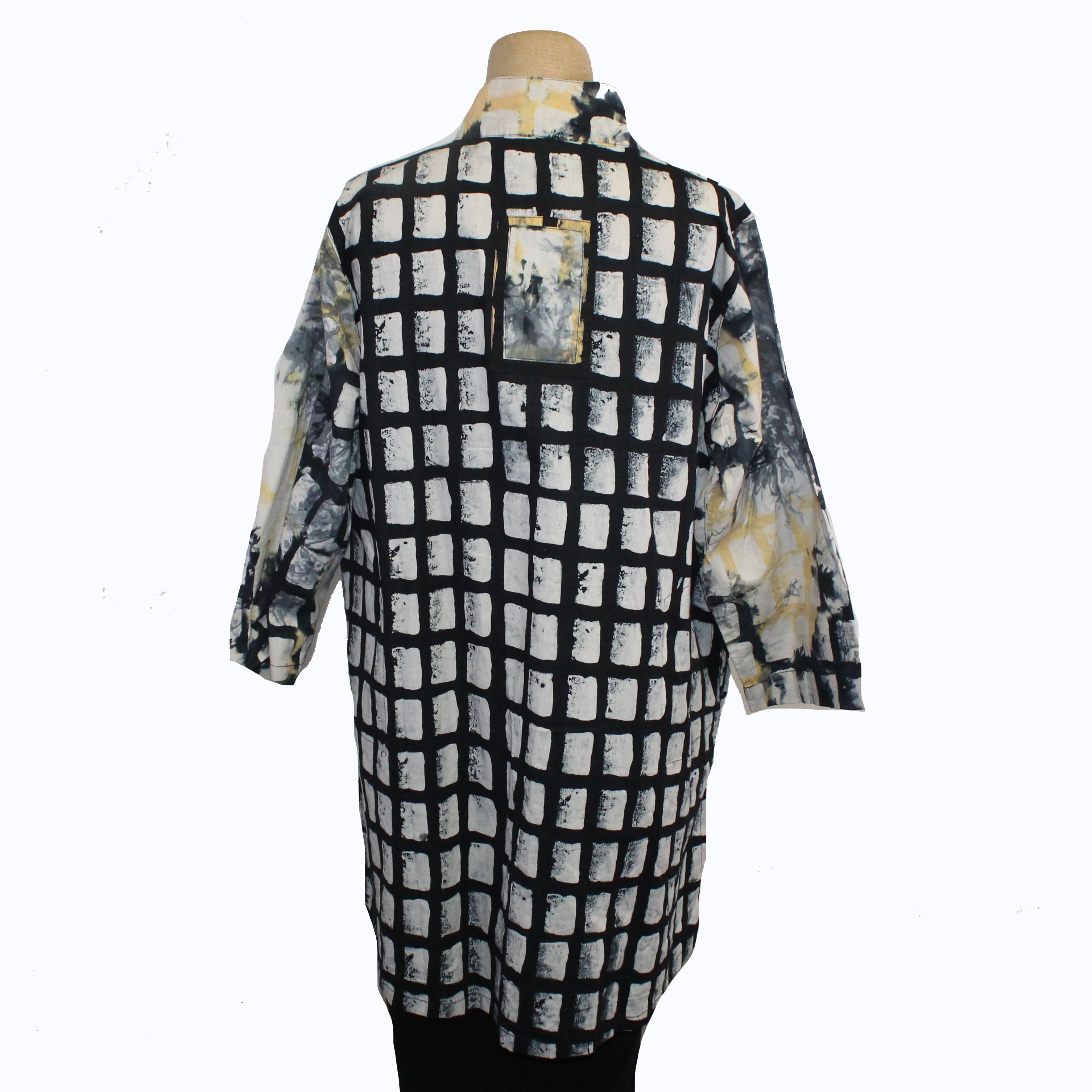 Adverb Shirt, Therefore, Boxy Clouds, Black/White/Yellow/Grey XL