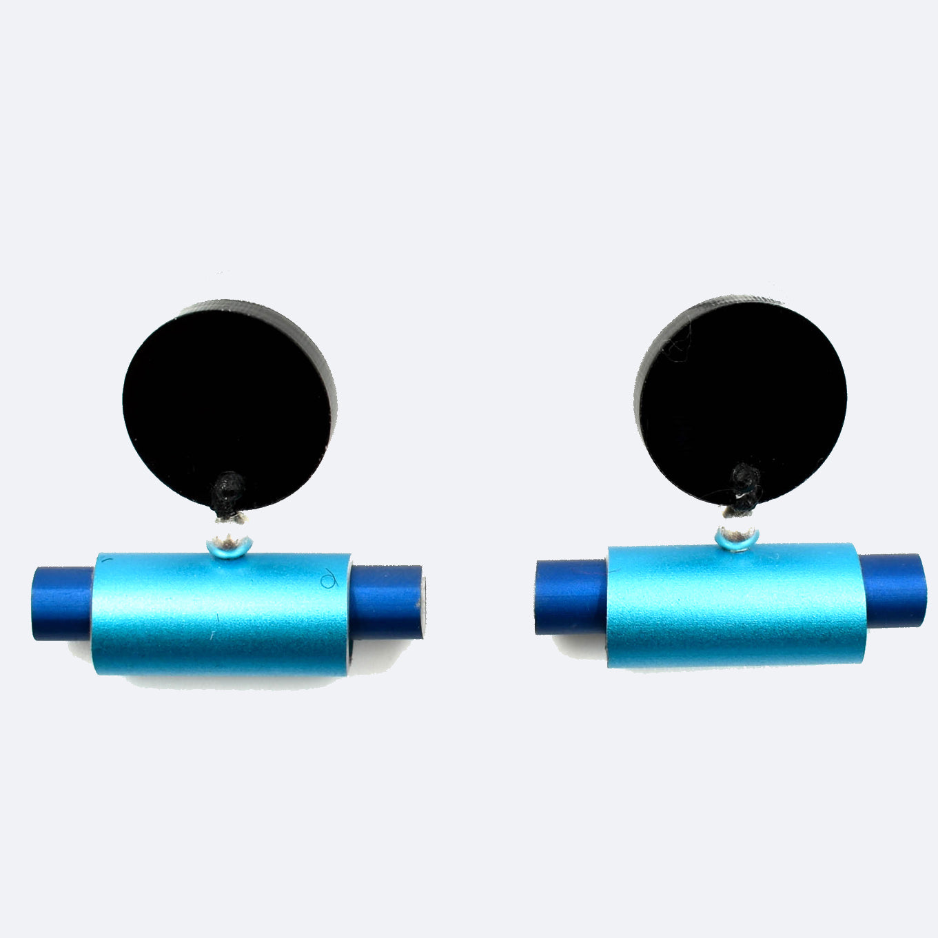 Christina Brampti Earrings, Tube In a Tube, Aqua/Blue