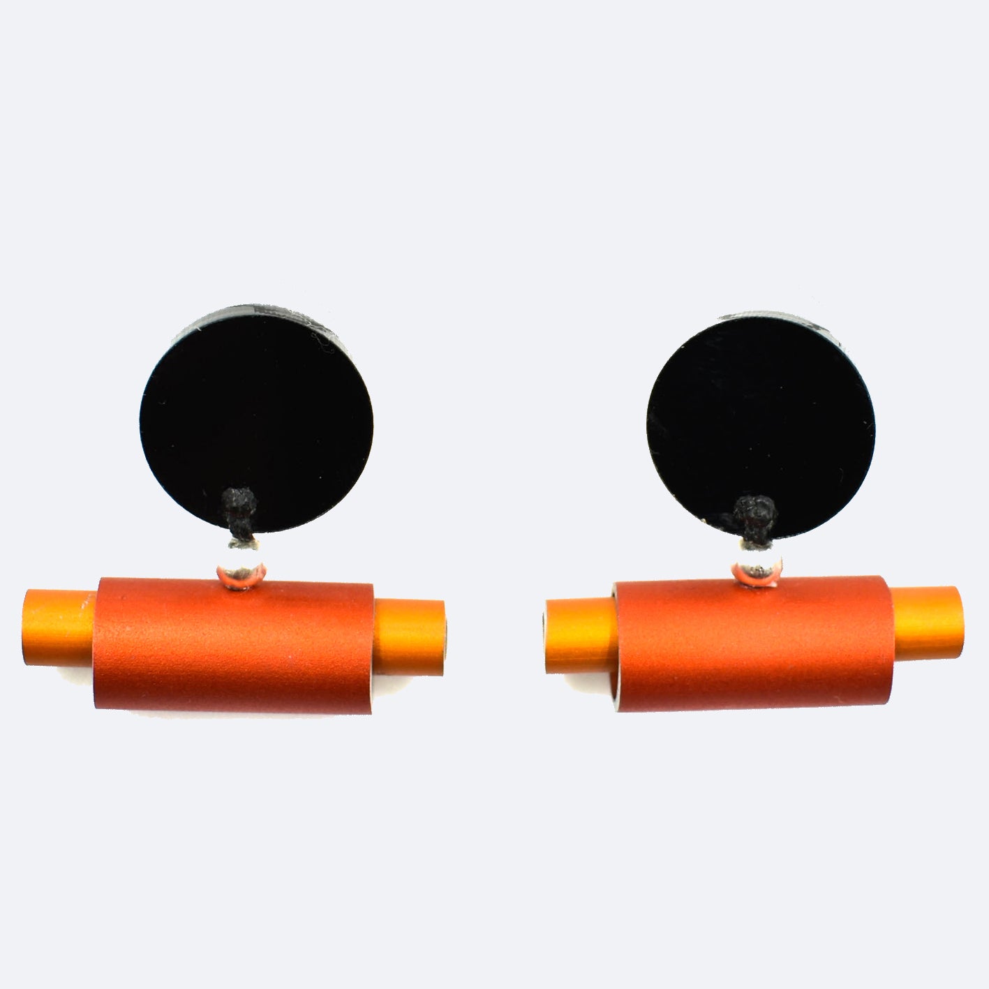 Christina Brampti Earrings, Tube In a Tube, Red/Orange