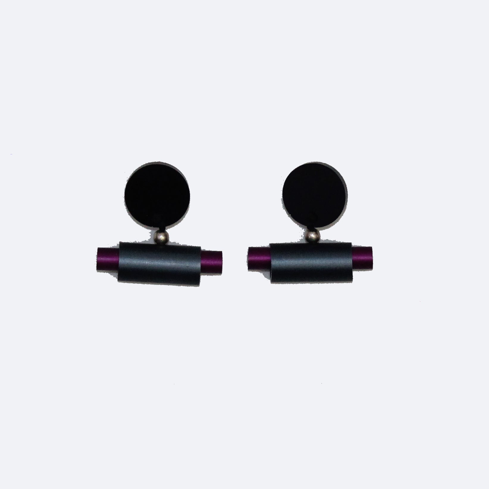Christina Brampti Earrings, Tube In a Tube, Grey/Purple