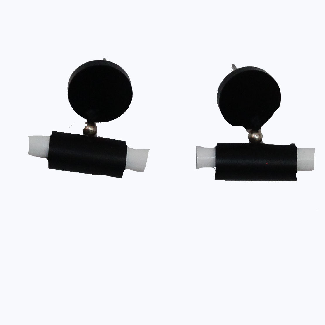 Christina Brampti Earrings, Tube in a Tube, Black/White