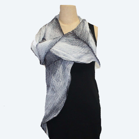 Cathayana Scarf, Zigzag, Black/White
