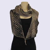 Cathayana Scarf, Zigzag, Black/Beige