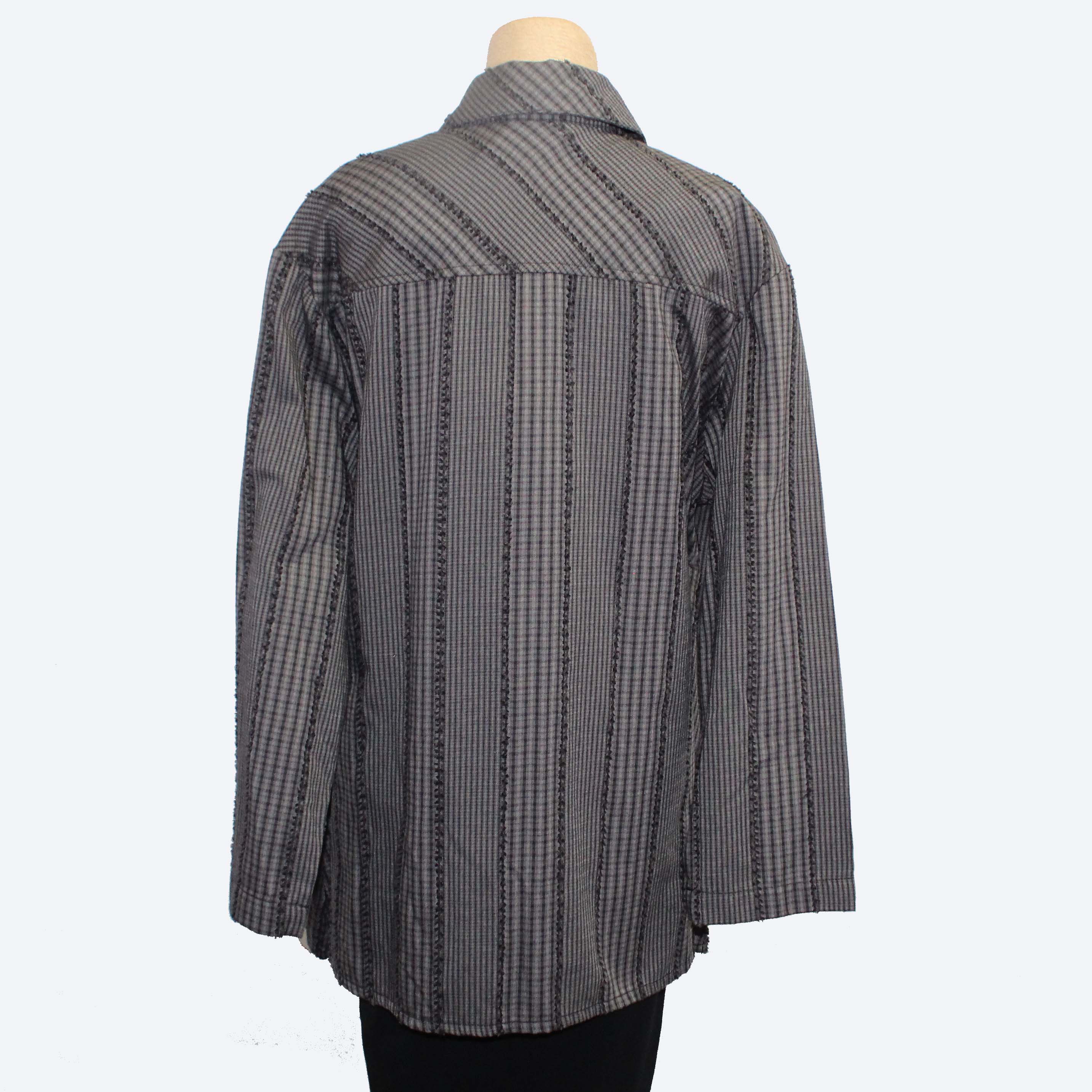 Dress to Kill Shirt, Gingham, Banded, Black/Grey, L/XL