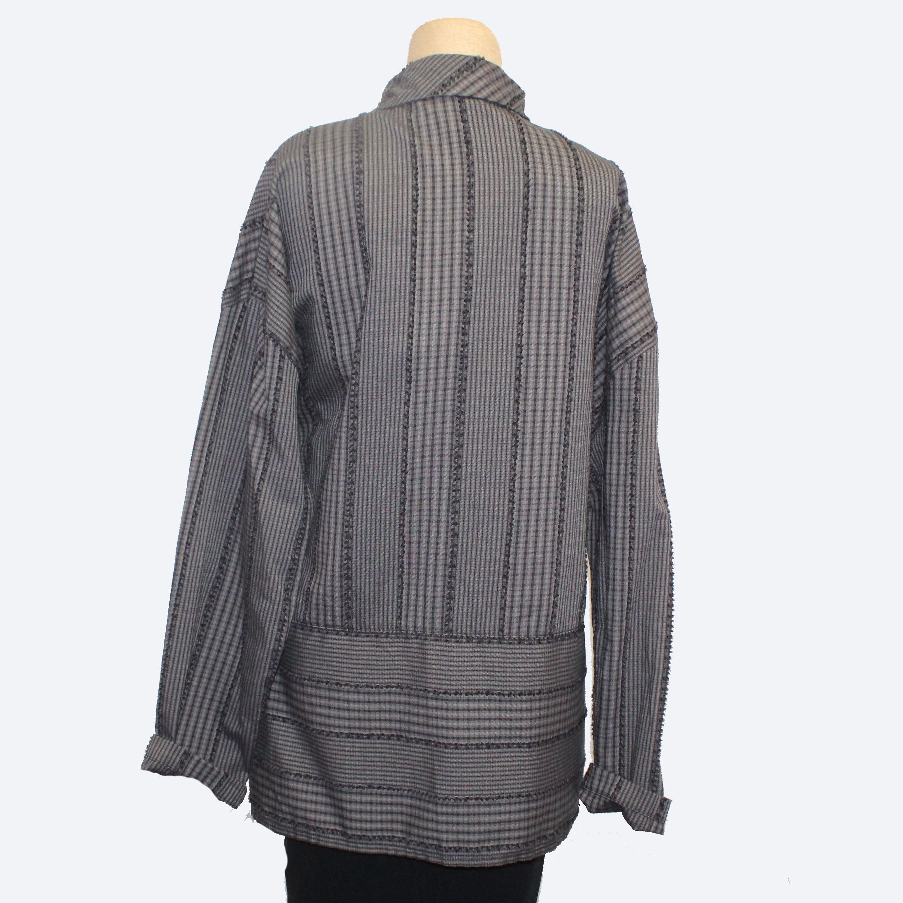 Dress to Kill Shirt, Gingham, Folded, Black/Grey, XL