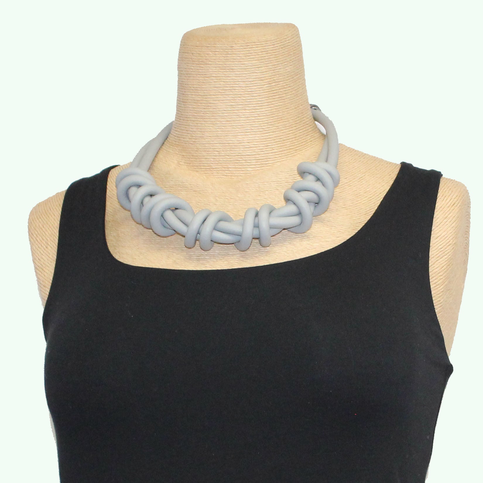 Frank Ideas Necklace, Short Twist, Grey