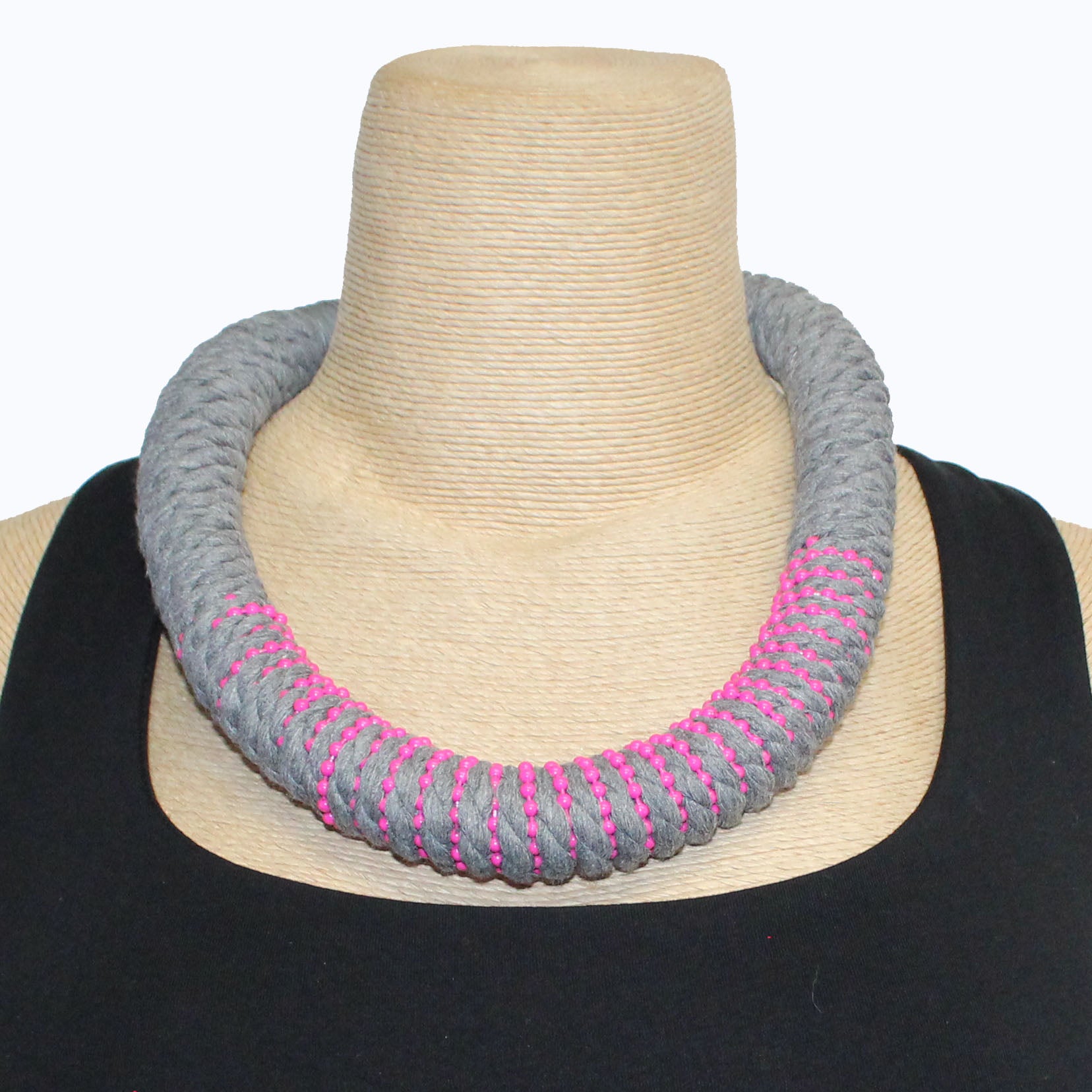 Christina Brampti Necklace, Pink/Grey