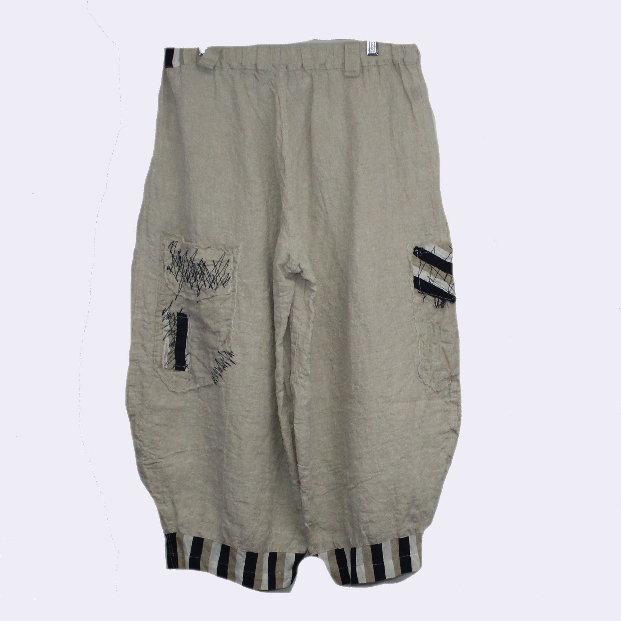 Mara Gibbucci Pants, Ecru/Navy M/L