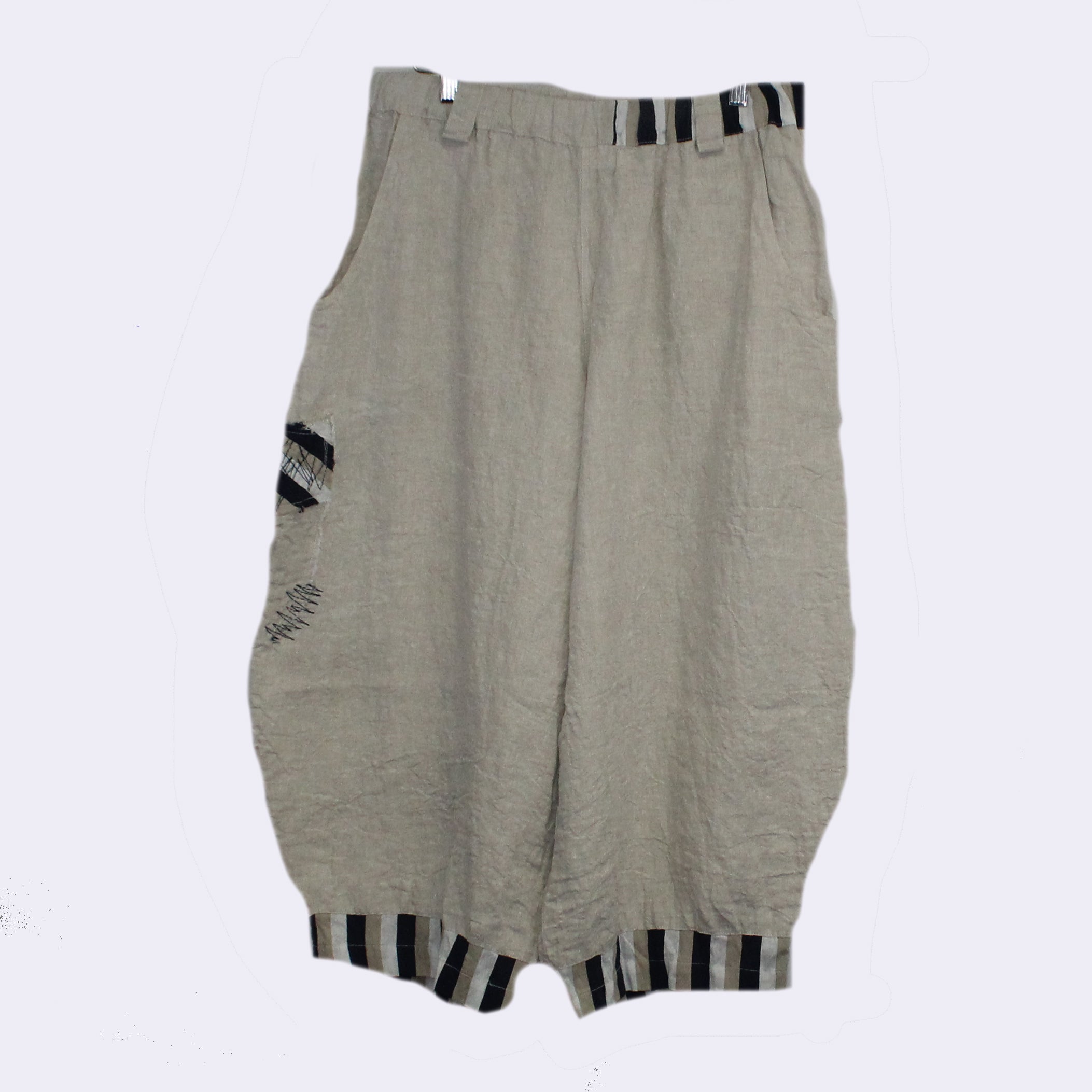 Mara Gibbucci Pants, Ecru/Navy M/L