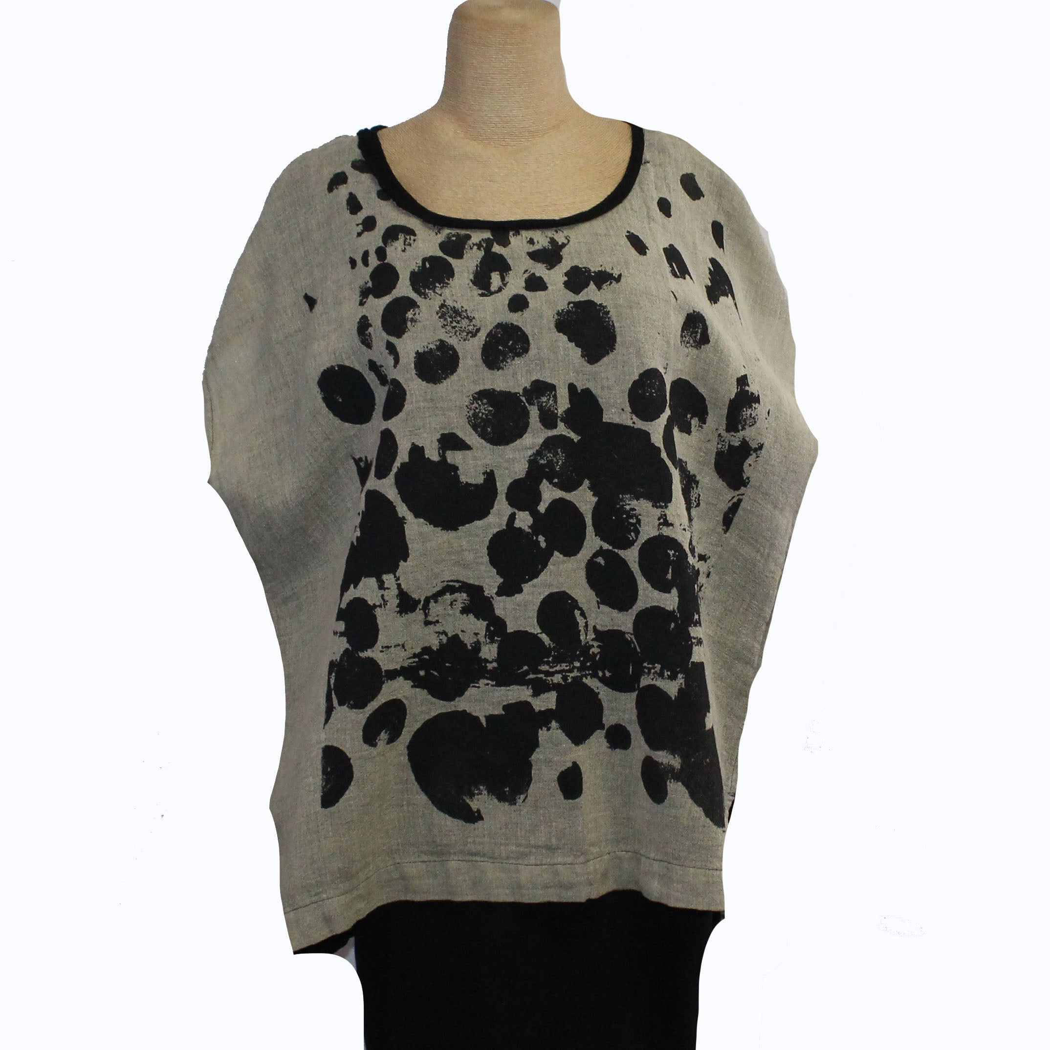 Mara Gibbucci Pullover, Khaki/Black Print XL