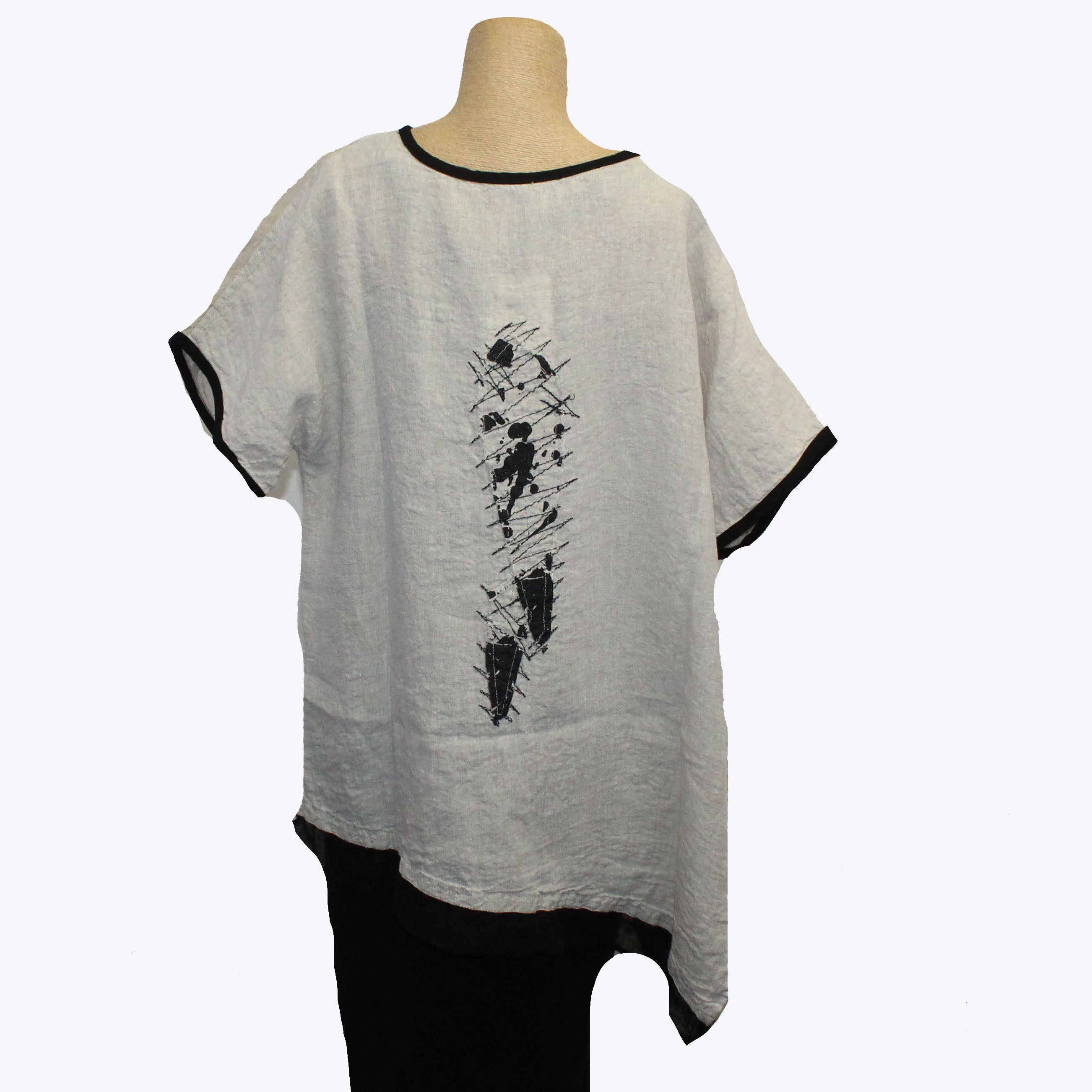 Mara Gibbucci Tunic, Natural/Black Print XL