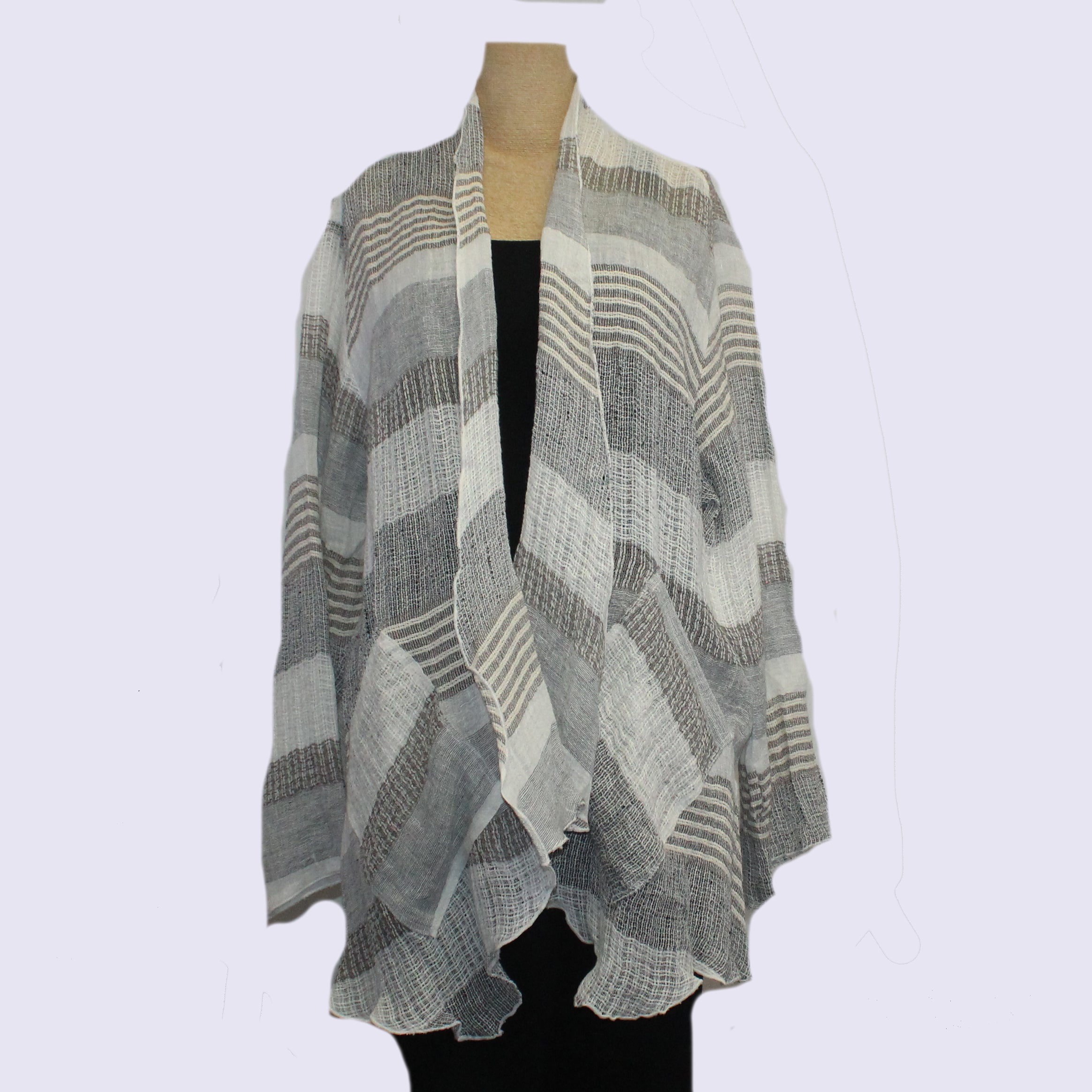 Mastro Moda Jacket, Swing, Grey/White/Taupe, M/L
