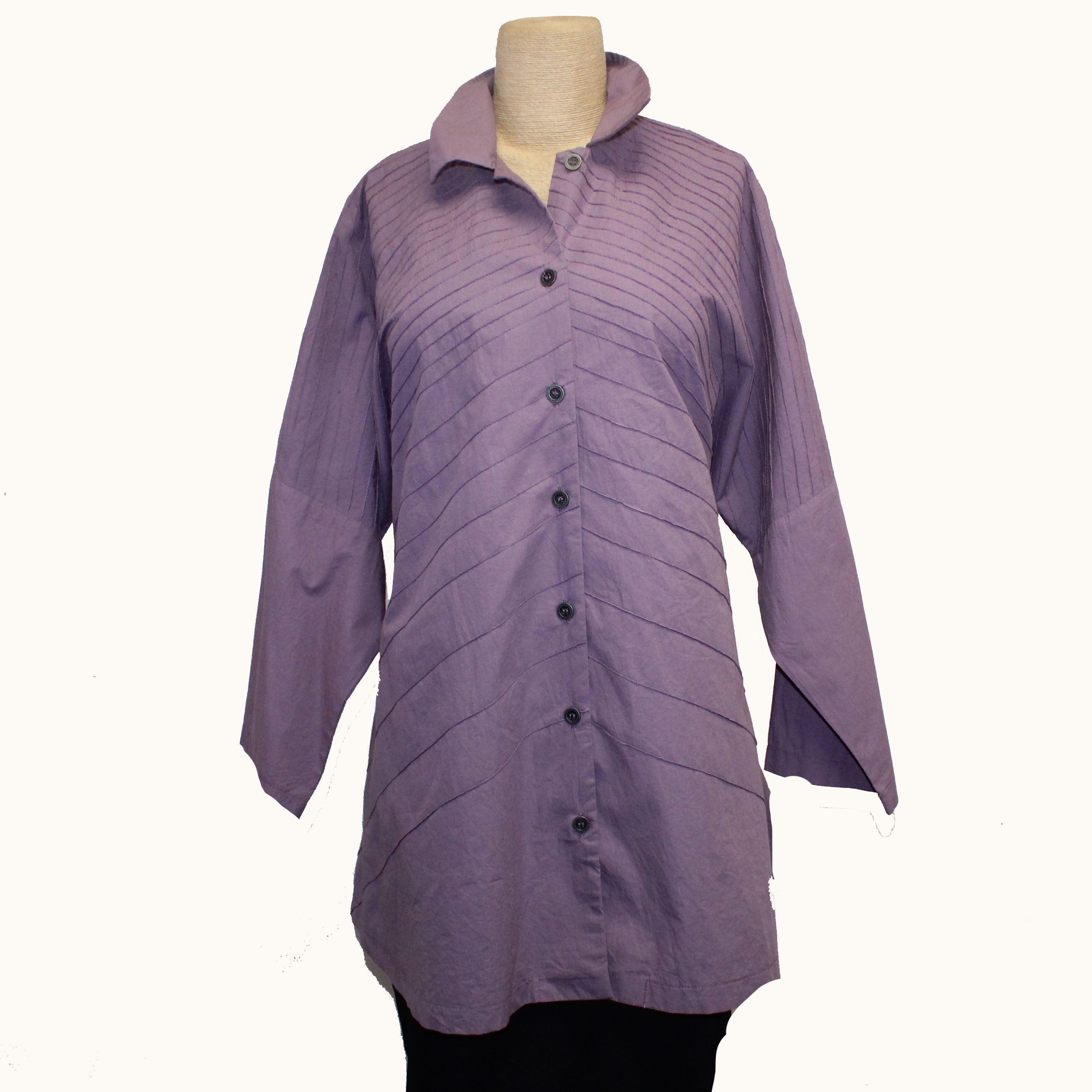 M Square Shirt, Swing Pintuck, Lavender