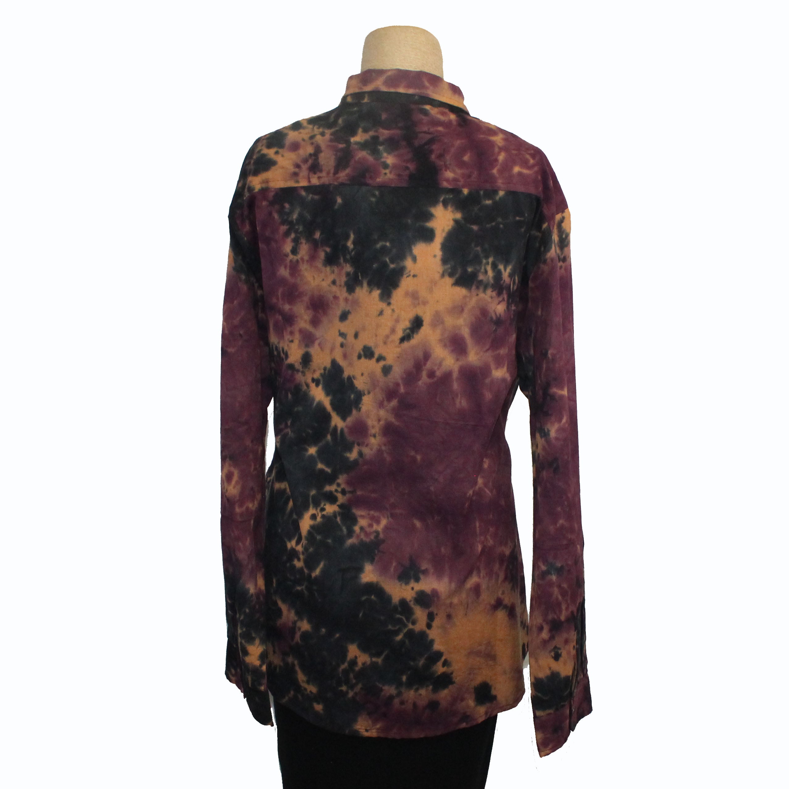 M Square Shirt, Proper, Marble, Purple/Teal/Tan L/XL