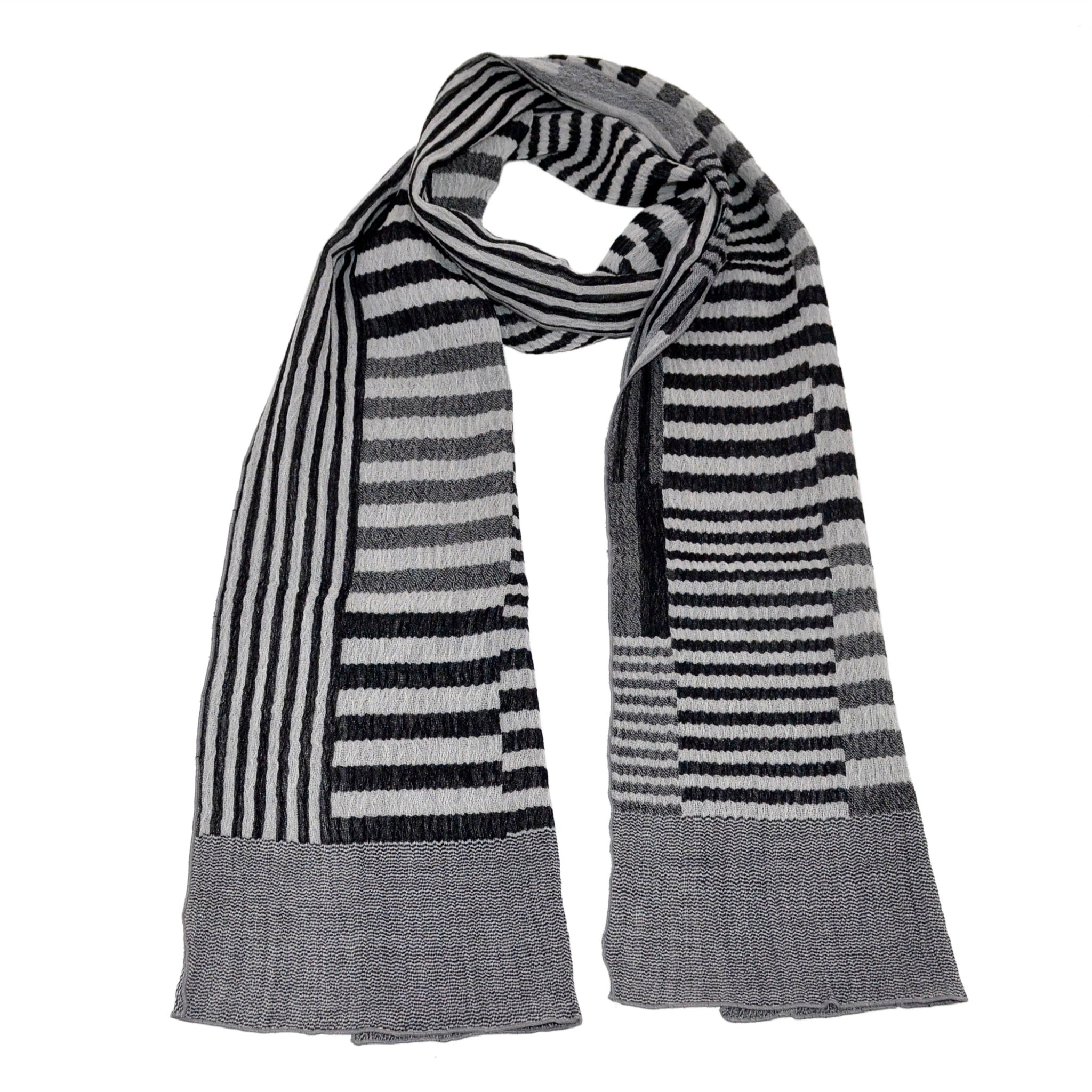 Nuno Shawl, Half Size, Color Plates, Natural/Black