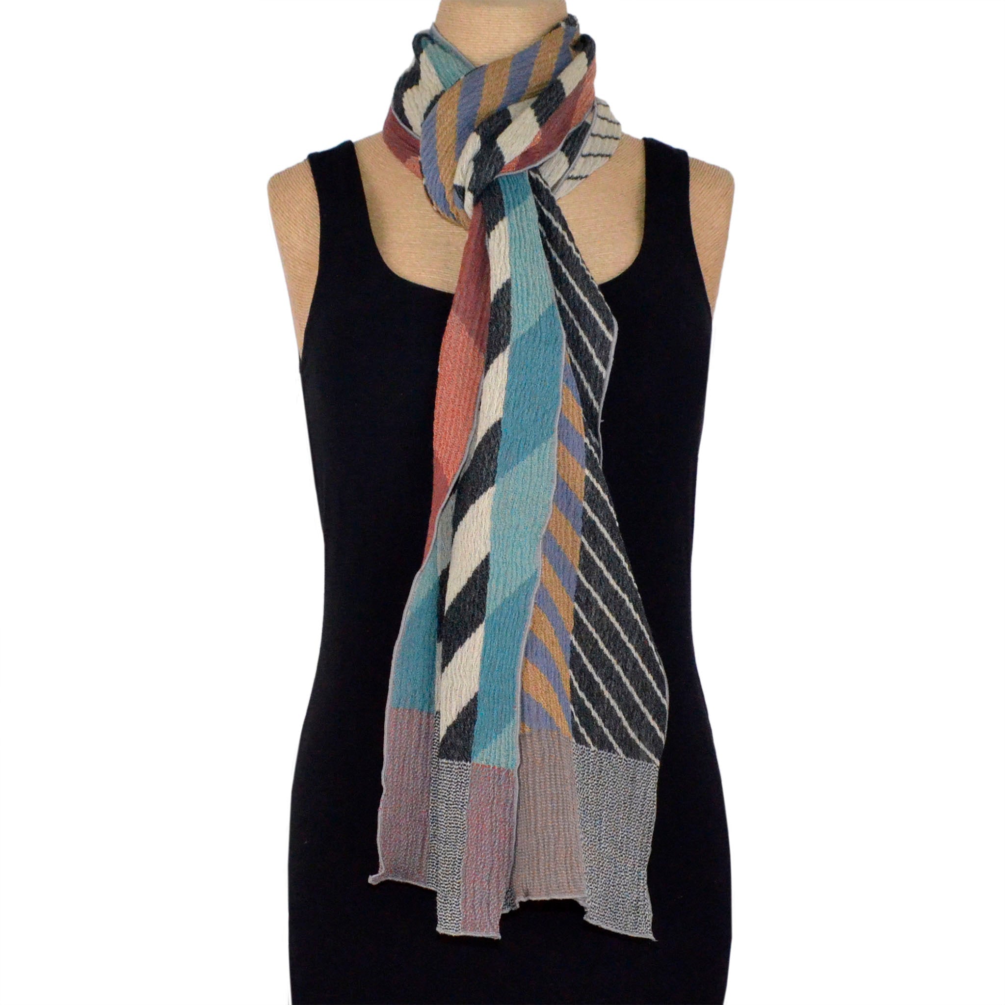 Nuno Shawl, Half Size, Arrow Feathers, Mixed Colors