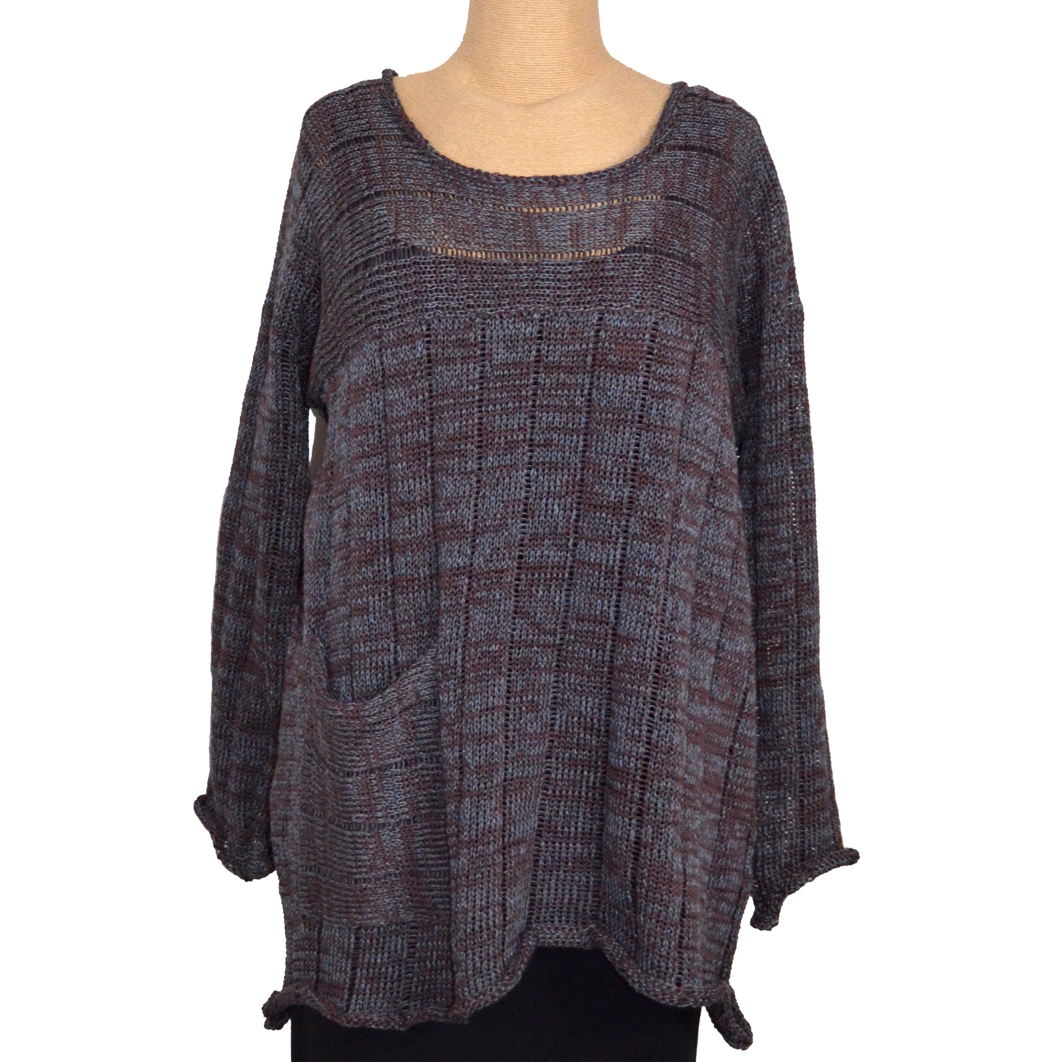 Red Thread Sweater, Felix, Brown/Denim, M