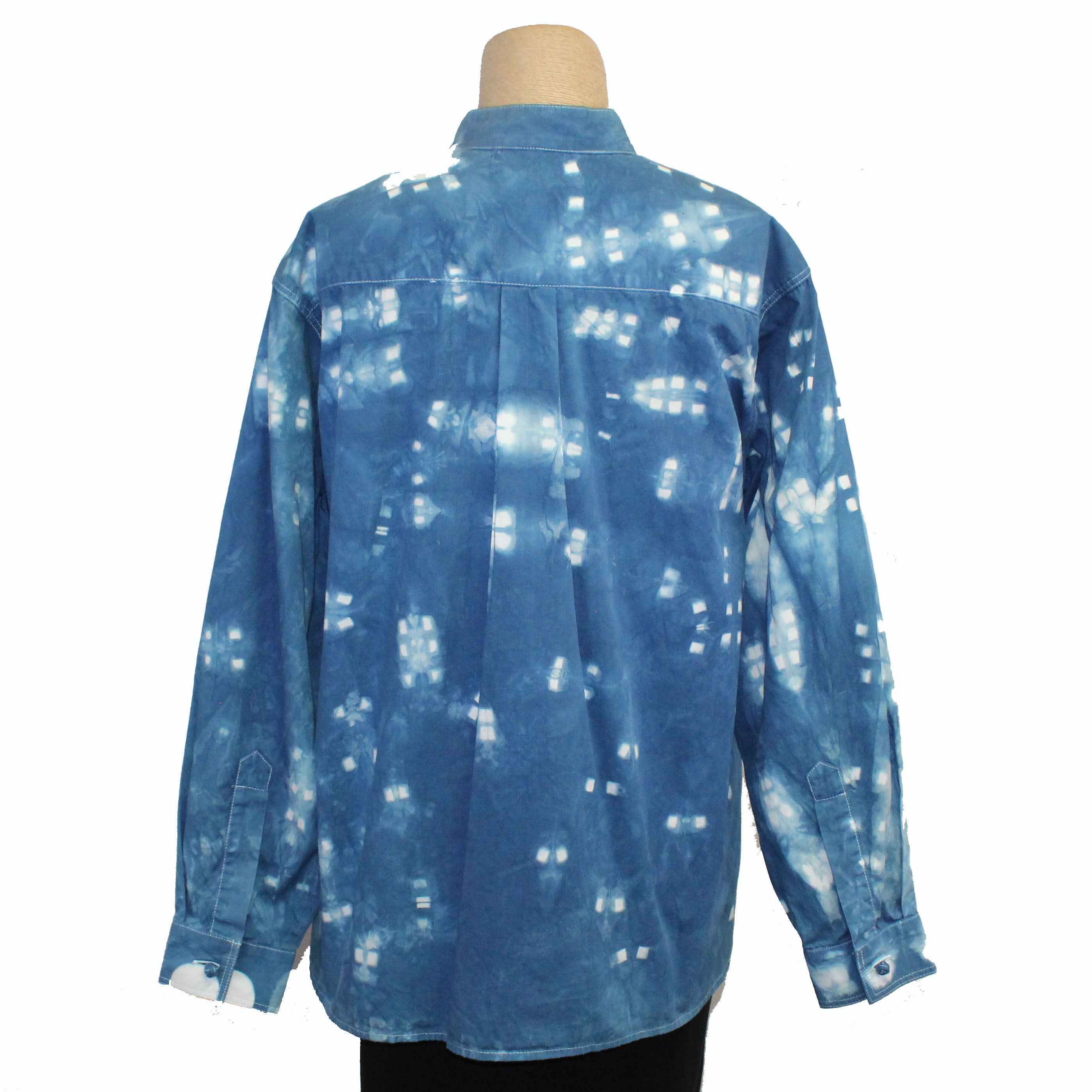 Tamaryn Design Shirt, Button & Loop, Blue/White, M