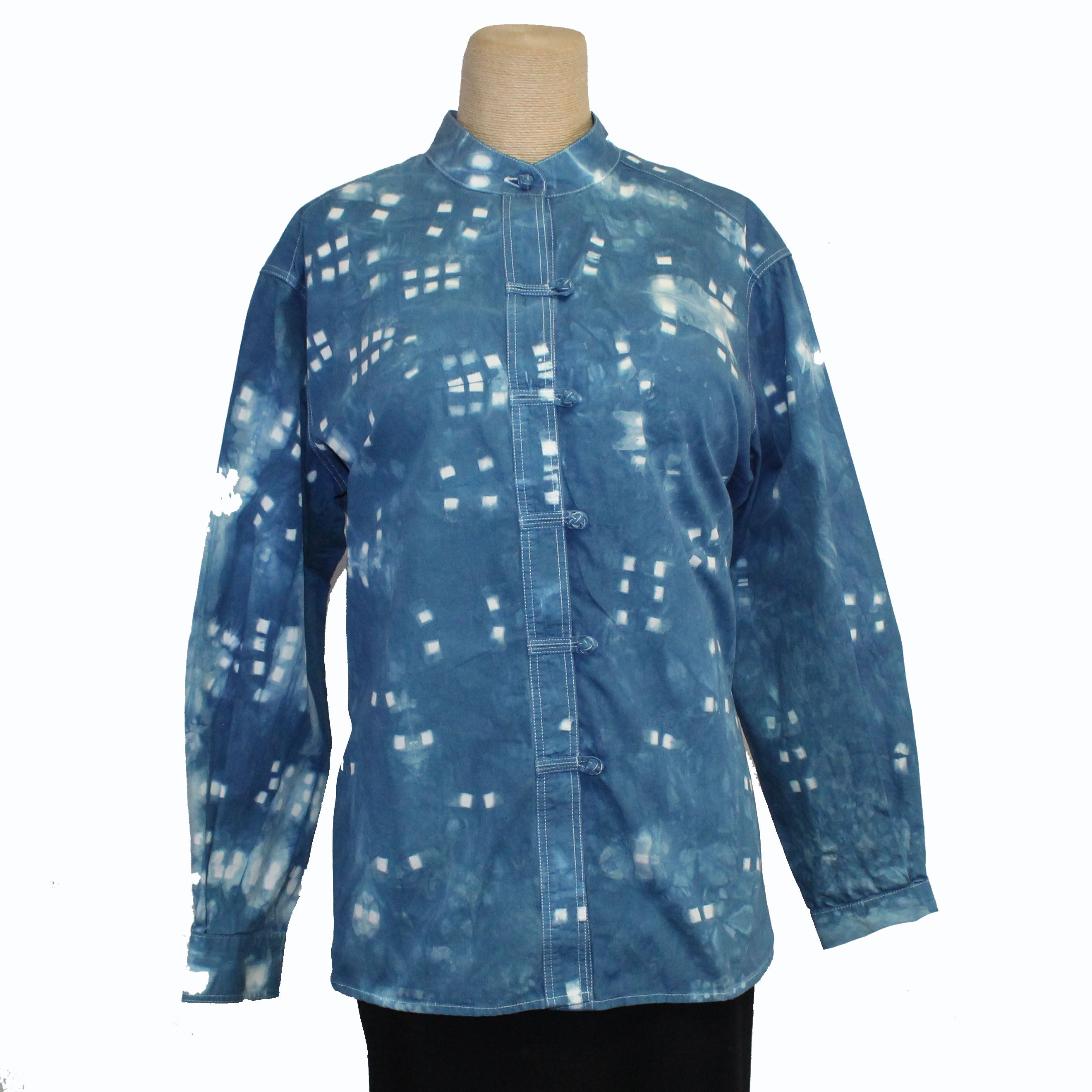 Tamaryn Design Shirt, Button & Loop, Blue/White, M