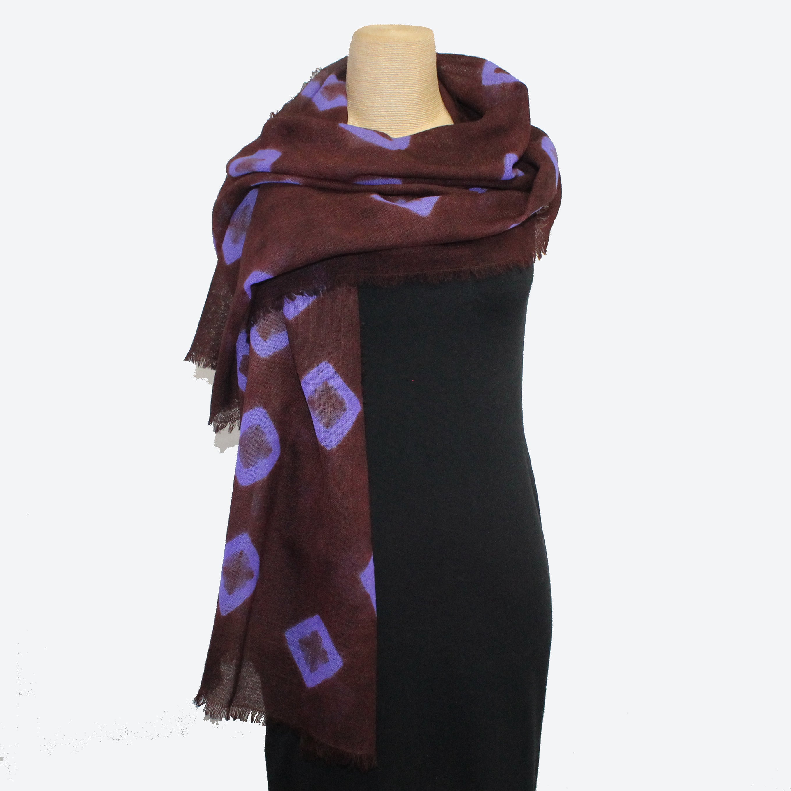 Teri Jo Summer Scarf, Japanese, Henna/Violet