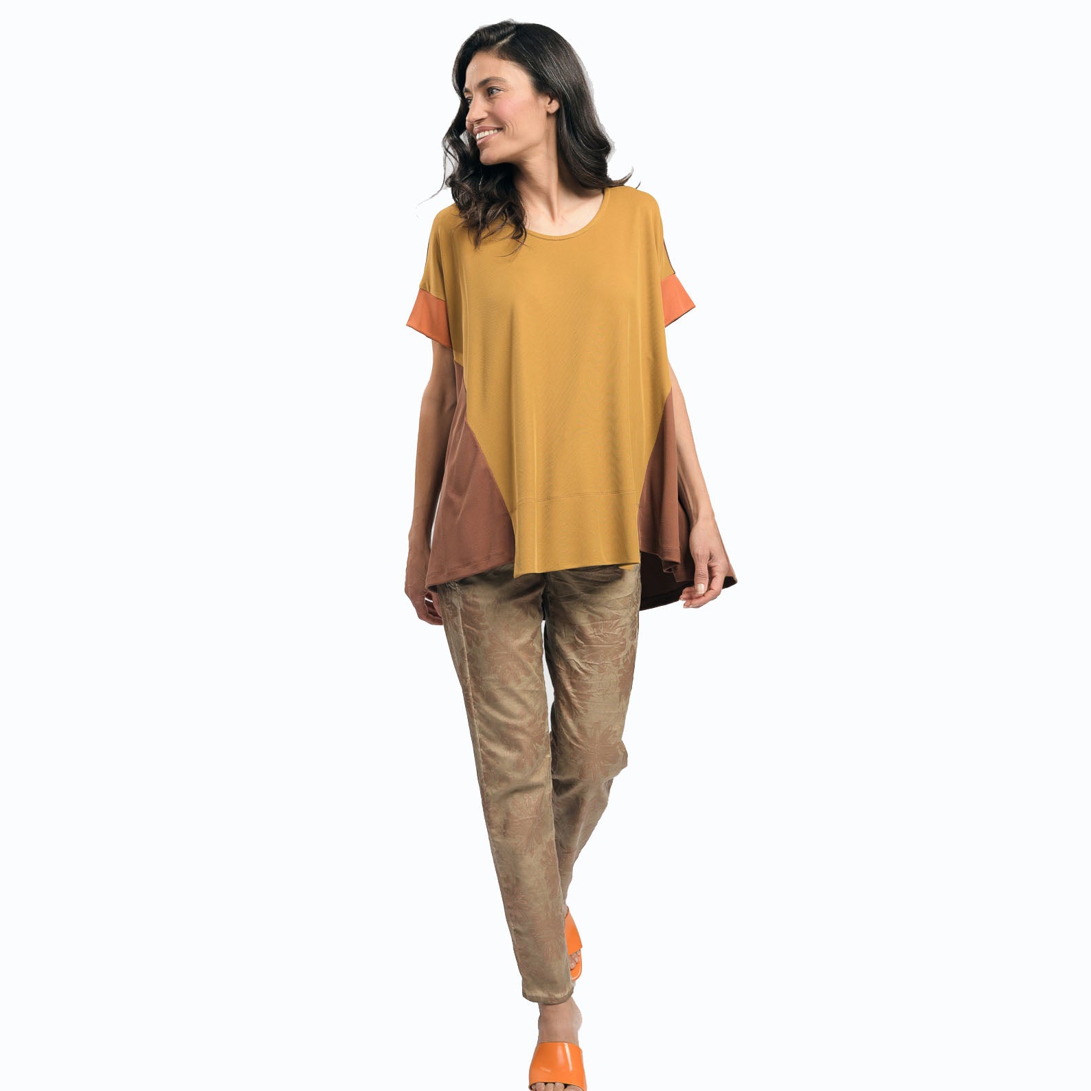 Alembika Pullover, Flame, Mustard/Brown/Salmon L