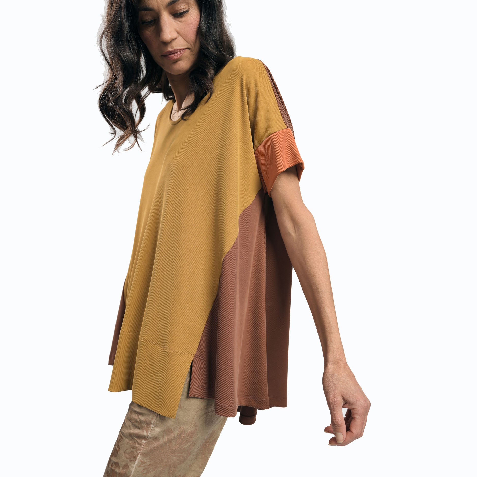 Alembika Pullover, Flame, Mustard/Brown/Salmon L