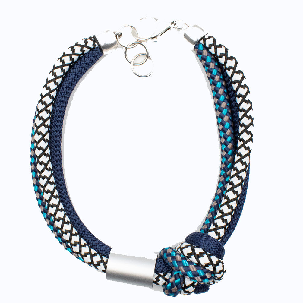 Christina Brampti Necklace, Knot, Black/White/Navy/Blue/Grey