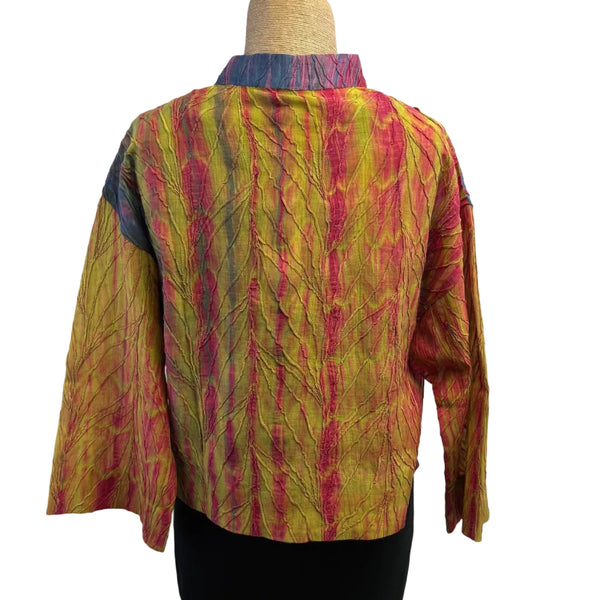 Neeru Kumar Jacket, Short, Blue/Chartreuse/Fuchsia XS