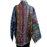 Woman To Women Kantha Jacket, Reversible, Blue/Gold/Fuchsia, L/XL