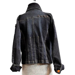 Catherine Bacon Cardigan, Wump, Boro Sleeves, Dark Indigo Denim, S/M