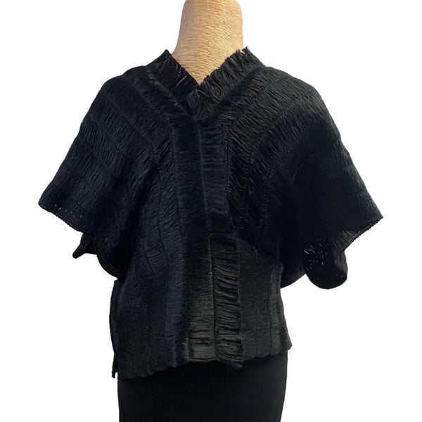 Pier Antonio Gaspari Vest, Raffia, Black S & M/L