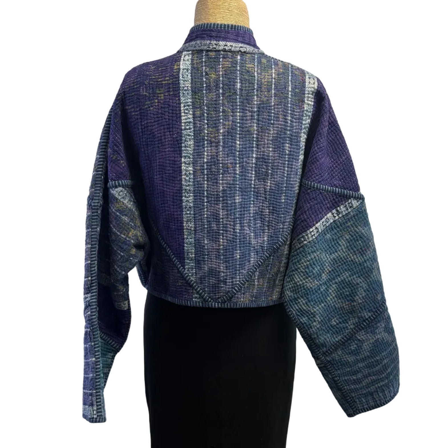 NAMAI Kantha Jacket, Reversible, Kaira Indigo, Purple/Blue, S/M