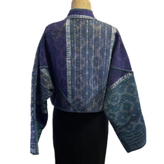 NAMAI Kantha Jacket, Reversible, Kaira Indigo, Purple/Blue, S/M
