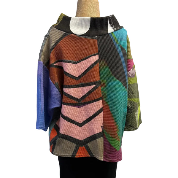 Andrea Geer Crop Top, Funnel Neck, Multi-Color, S