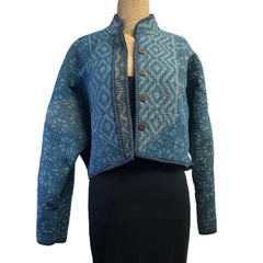 NAMAI Kantha Jacket, Reversible, Kaira Indigo, Purple/Blue, S/M