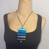 Monica Krexa Necklace, Florence, Aqua/Turquoise/Blue/Pewter