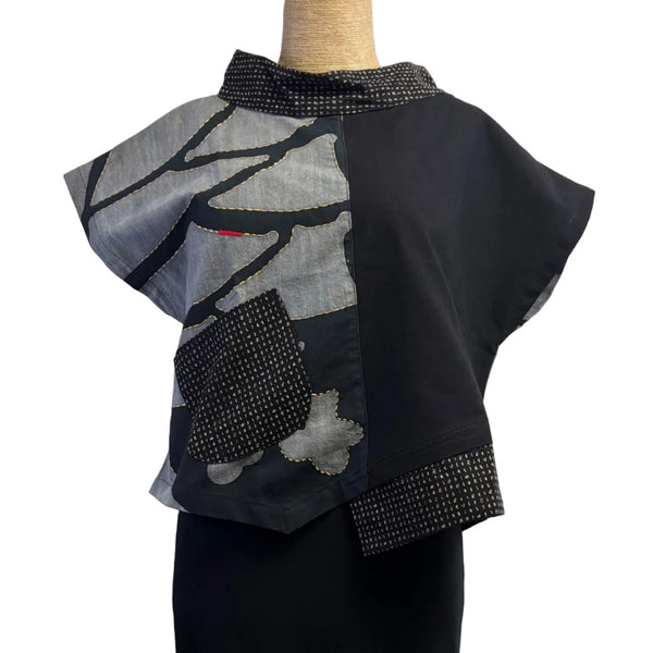 Yaza Topper, Mock Neck, Black XS/S & S/M